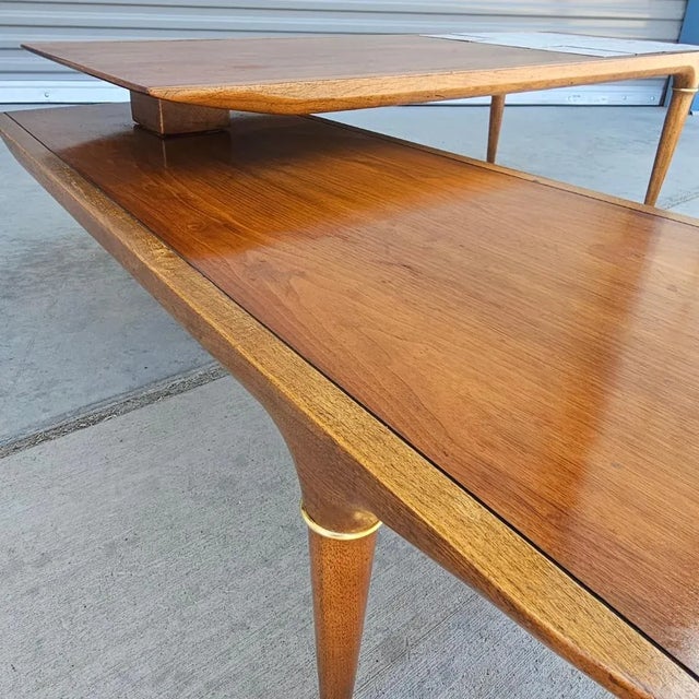 1960s 1960s Lane Cosmopolitan Switchblade Coffee Table With Tile Inserts For Sale - Image 5 of 12