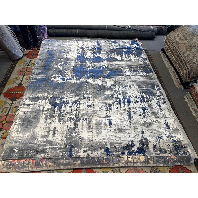 2010s Contemporary Nepal Rug, Handspun Wool Abstract Design, 10x14 For Sale - Image 5 of 5