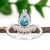 3.7ct Blue Zircon Ring With Natural Diamond Accents: Solid 14k Gold - Pear Cut, Size 6.75 For Sale In Columbus - Image 6 of 7
