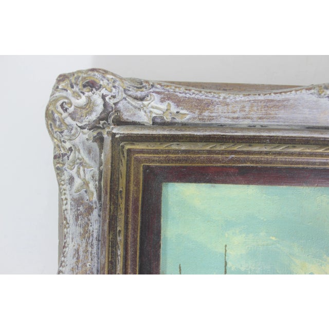 Vintage European City Scene Paris France Oil Painting, Framed For Sale - Image 6 of 9