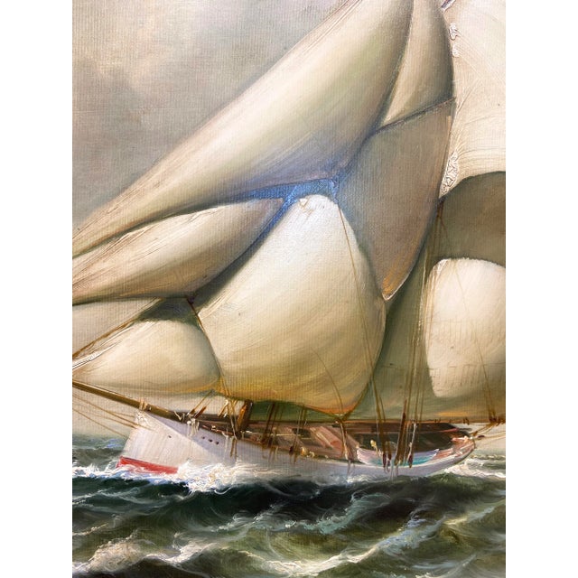 1970s "Cloud Runner" Oil Painting by Laurent For Sale - Image 9 of 12