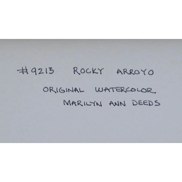 Pink Vintage Rocky Arroyo Death Valley California Landscape Watercolor by Marilyn Ann Deeds For Sale - Image 8 of 9