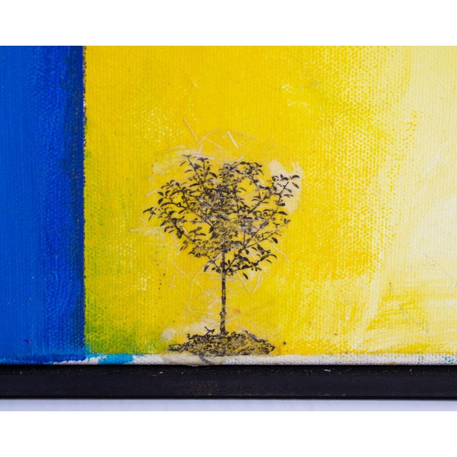 1990s 1999 Abstract Mixed Media Painting and Collage on Canvas by Anthony Louis Popcheff For Sale - Image 5 of 10