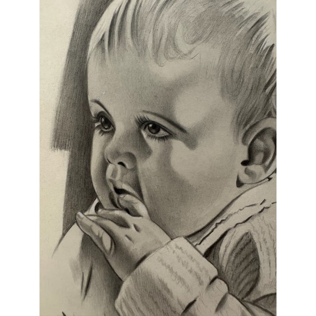 Original graphite pencil drawing by American artist and illustrator Theodore E. Schrock (1879–1952), depicting a...