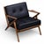Restored Poul Jensen for Selig Danish Z Chair Black Leather 1950s For Sale - Image 12 of 18