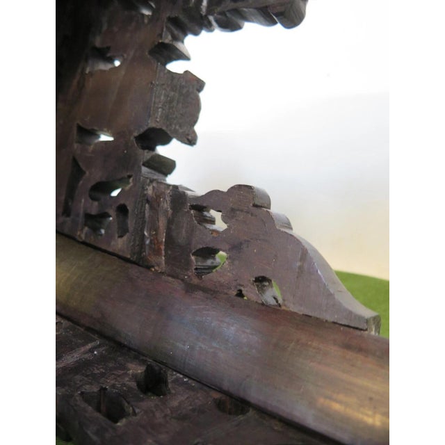 Vintage Chinese Carved Teak Pedestal For Sale - Image 4 of 12