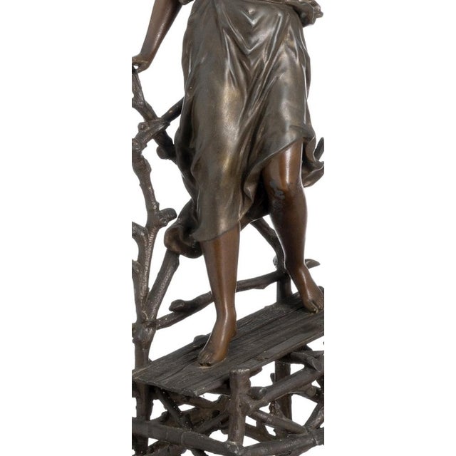 Sculpture - Ernest Rancoulet. Myosotis'. Bronze art sculpture. Height: 54 cm