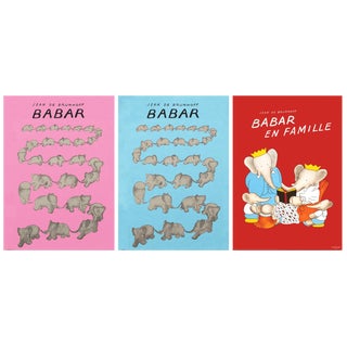 Bundle - 3 Assorted Jean De Brunhoff Babar Posters For Sale
