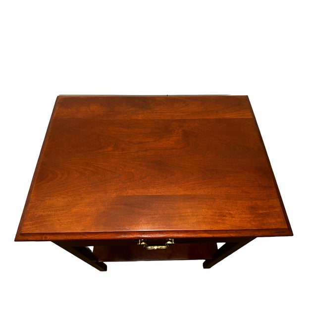 American Vintage Mid-Century L. & j.g. Stickley Cherry Valley Nightstand – Fully Restored With Authentic Keeler Hardware For Sale - Image 3 of 11