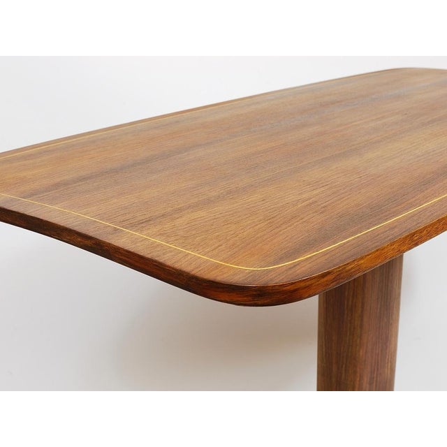 Brass and Walnut Coffee Table attributed to Oswald Haerdtl for Hagenauer, Vienna, Austria, 1950s For Sale - Image 14 of 18