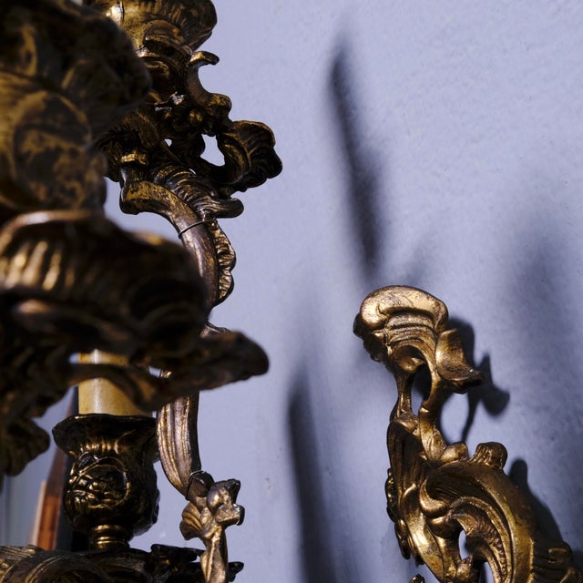 Vintage Bronze 4-Light Wall Sconces, Set of 2 For Sale - Image 6 of 18