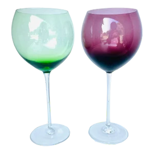 Contemporary Lenox Holiday Gems Green & Amethyst Wine Glasses Set of 2