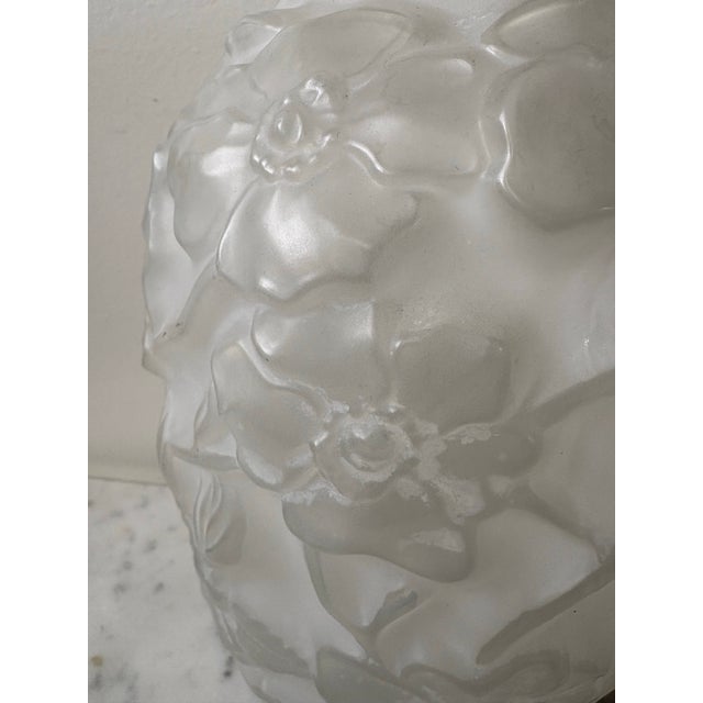 Phoenix Glass Phoenix Consolidated Frosted & Raised Dogwood Vase For Sale - Image 4 of 6