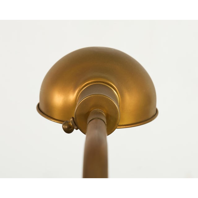 Pair of Patinated Brass Adjustable Pharmacy Floor Lamps For Sale - Image 11 of 16