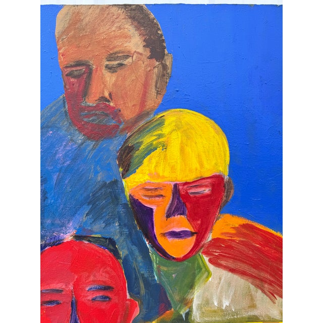 1980s Large Contemporary Neo-Expressionist Figural Painting on Canvas For Sale - Image 5 of 7