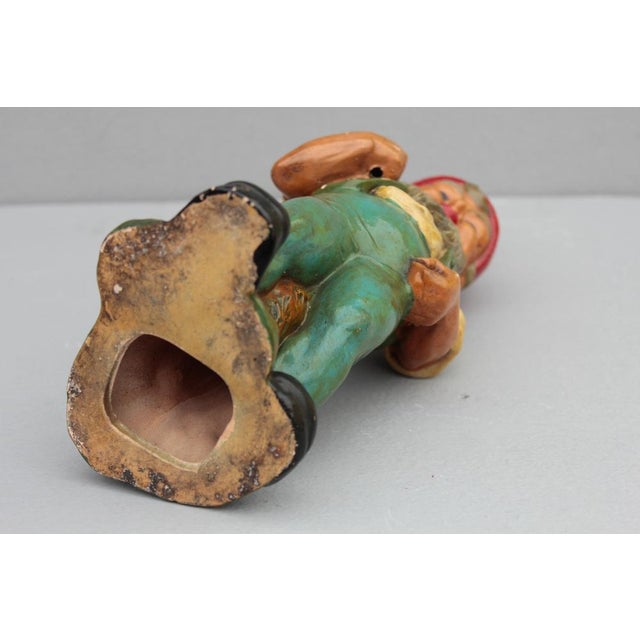 Aqua Large Antique Garden Gnome from Heissner, 1930 For Sale - Image 8 of 15