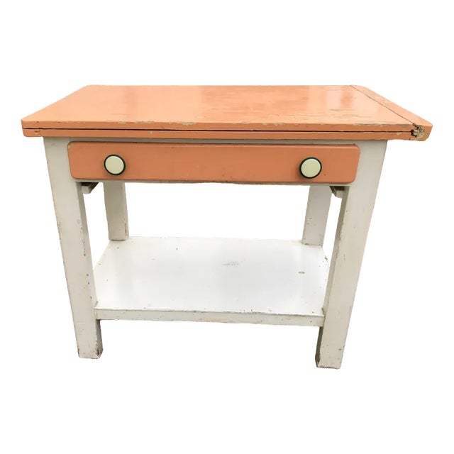 Vintage Hungarian Wood Kitchen Table For Sale