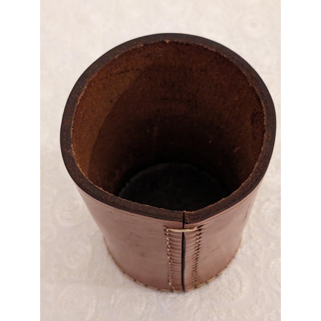 Animal Skin Mid 20th Century Leather Dice Cup/Dice Pen Holder, England For Sale - Image 7 of 10