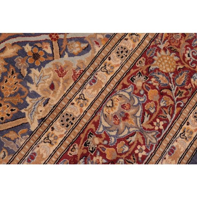 1990s Elegant 1990's Pak-Persian Blue/Red Wool Rug - 8'1'' X 10'0'' For Sale - Image 5 of 9