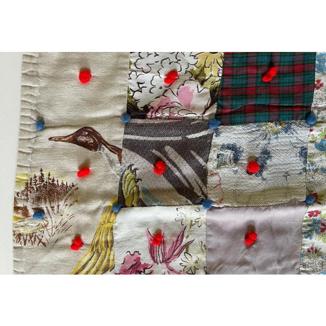 Textile Vintage Handmade Patchwork Quilt For Sale - Image 7 of 9