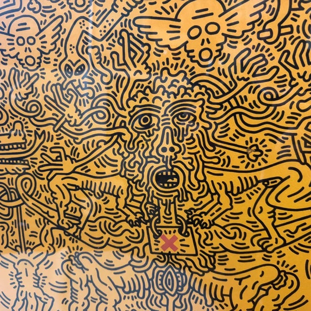 Wood 21st Century Keith Haring Pop Art Framed 63/150 Untitled Lithography For Sale - Image 7 of 14