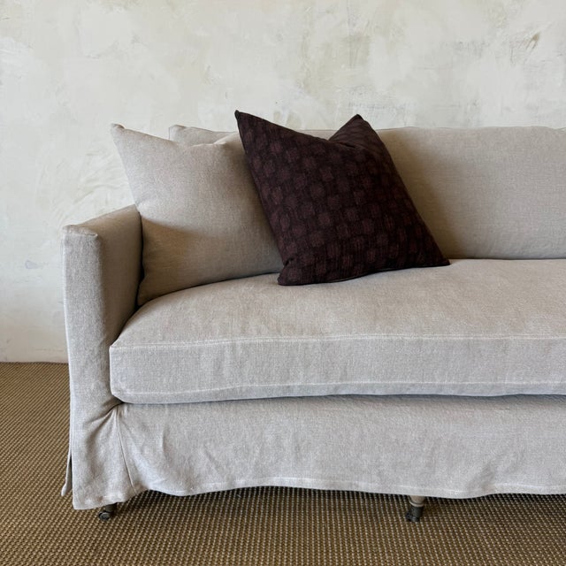 Rudin Slipcovered Sofa - Flax For Sale - Image 4 of 8