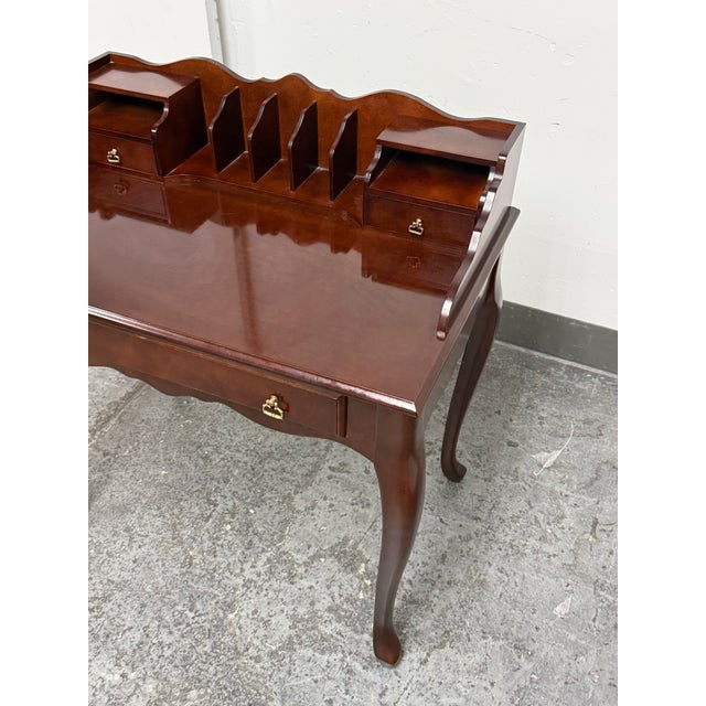 Wood Bombay Company Secretary Writing Desk For Sale - Image 7 of 12