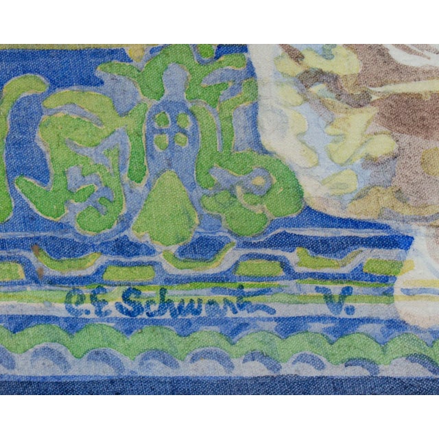 1970s 1973 Oil on Canvas Painting Signed by Carl E. Schwartz For Sale - Image 5 of 10