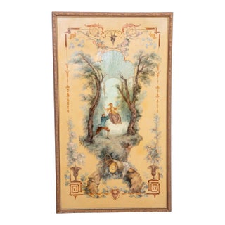 French Rococo Style Painting of l'Escarpolette After Jean-Honoré Fragonard For Sale