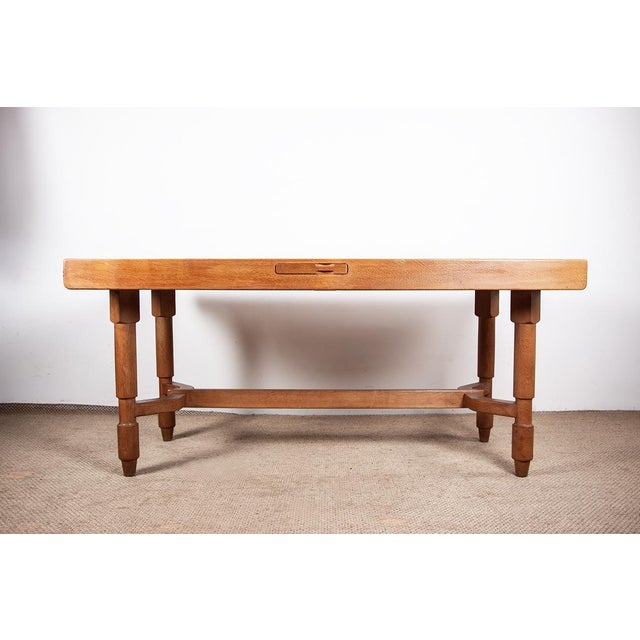 Large Extendable Dining Table in Oak by Guillerme and Chambron for Votre Maison, 1960 For Sale - Image 11 of 18