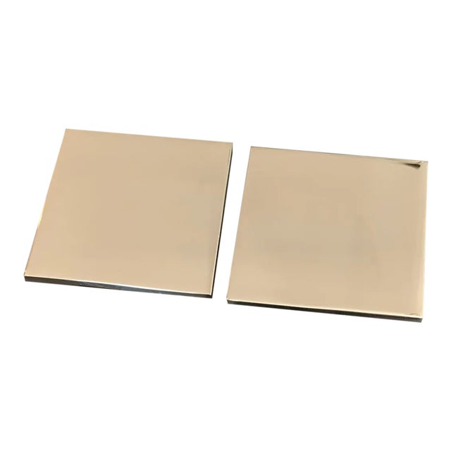 Polished Nickel Custom Cabinet Door Pulls - A Pair For Sale