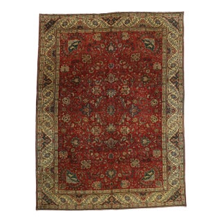 Vintage Persian Tabriz Rug - 10'10 X 14'05 For Sale