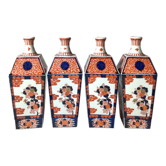 Meiji Period Imari Bottle Form Vases - Set of 4 For Sale