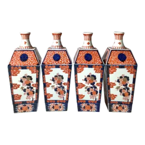 Meiji Period Imari Bottle Form Vases - Set of 4