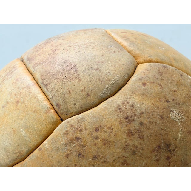 Animal Skin Vintage Leather Medicine Ball, 1940s For Sale - Image 7 of 11