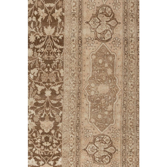 Early 20th Century Large Square Brown Persian Tabriz Rug - 13' x 14'4" For Sale - Image 9 of 12