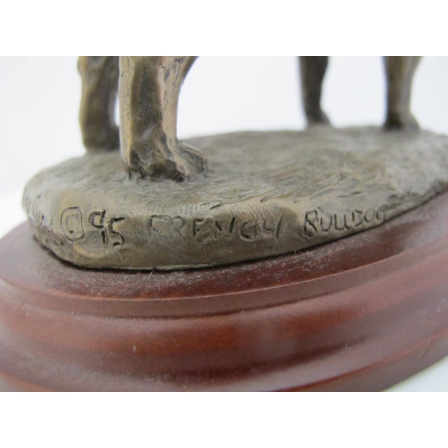 Bronze Douglas Gray French Bulldog Cold Cast Bronze Resin Statue Figurine For Sale - Image 8 of 10