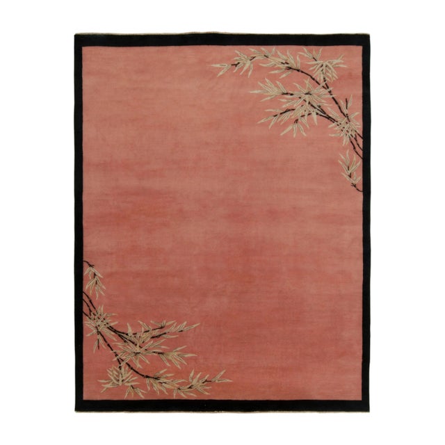 Rug & Kilim Chinese Style Art Deco Rug in Pink Open Field with Floral Patterns - 12'x18' For Sale In New York - Image 6 of 6