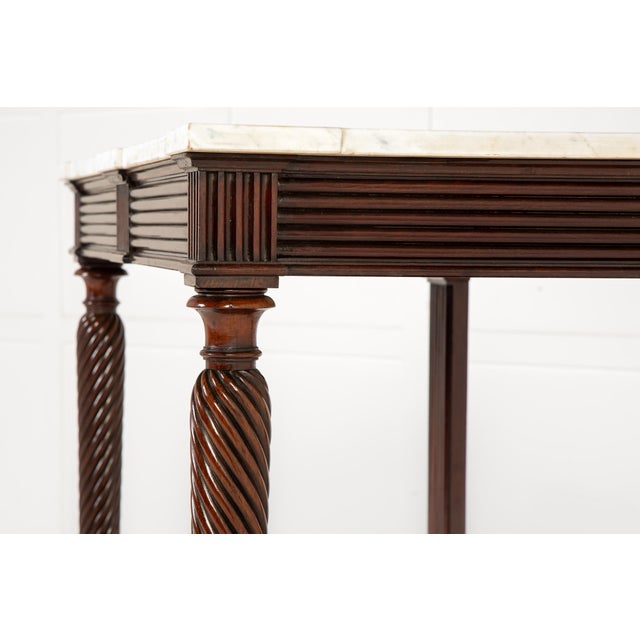 Brown Italian Mahogany Console Tables, 19th Century, Set of 2 For Sale - Image 8 of 9