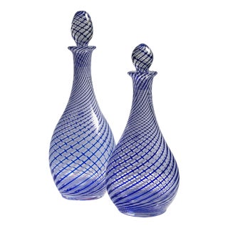 Crystal Glass Bottles by Pasabahce, 1980s, Set of 2 For Sale