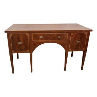 Antique George III Mahogany & Satinwood Inlaid Sideboard Buffet C1800 For Sale