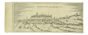 Franz Hogenberg - View of Freising - Etching - Late 16th Century