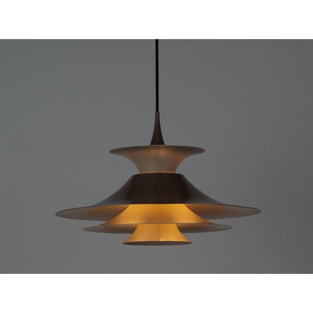 Vintage Aluminum Radius Pendant Lamp by Erik Balslev for Fog and Mørup, 1977 For Sale - Image 3 of 13