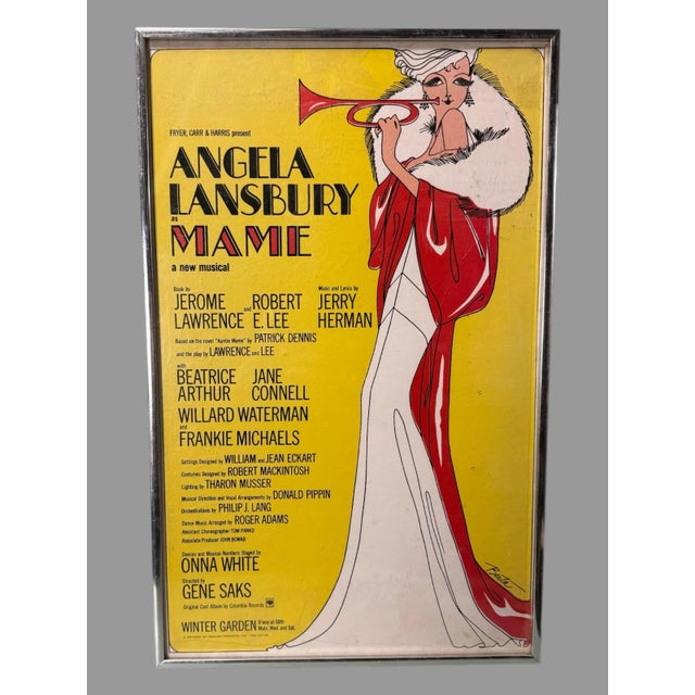 Paper 1977 Mame Angela Lansbury Musical Theater Broadway Advertising Lobby Window Berta Poster For Sale - Image 7 of 7