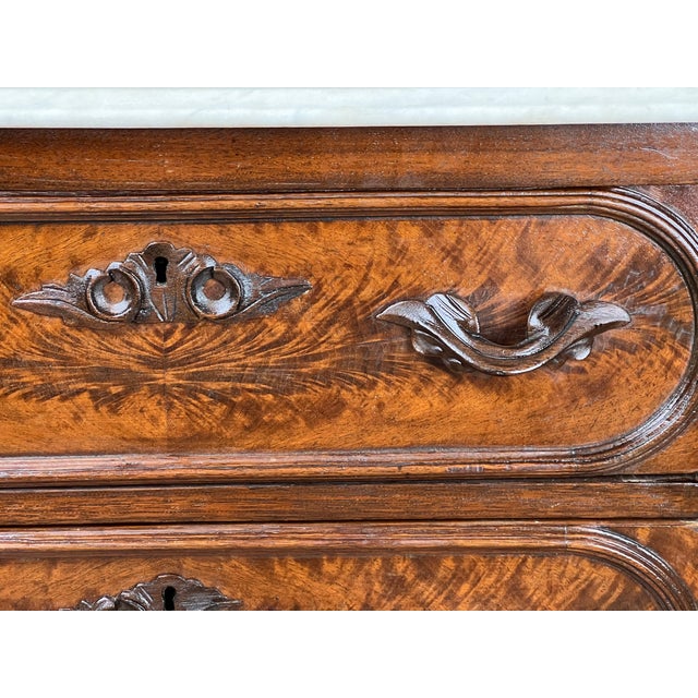 Brown Antique Victorian Walnut Three Drawer Bachelor’s Chest C. 1880 For Sale - Image 8 of 12