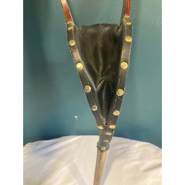 Mid-Century Modern Midcentury Wood & Brass Fireplace Bellows For Sale - Image 3 of 9