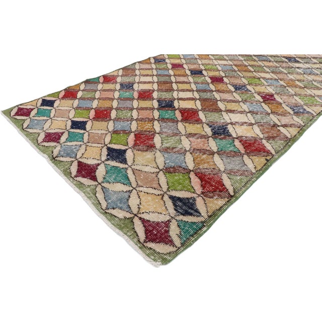 Mid-Century Modern Vintage Turkish Sivas Rug, 03'11 X 06'10 For Sale - Image 3 of 10