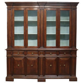 Italian Glazed Walnut Bookcase, 1890s For Sale