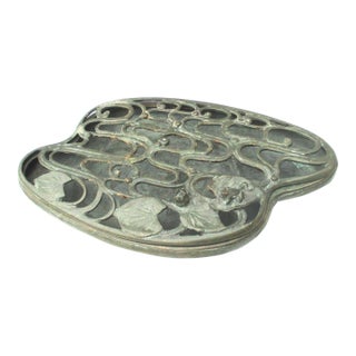 Japanese Bronze Ikebana With Water Cover For Sale