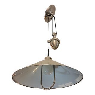 1980s Contemporary Pull Down Adjustable Hanging Pendant Light For Sale